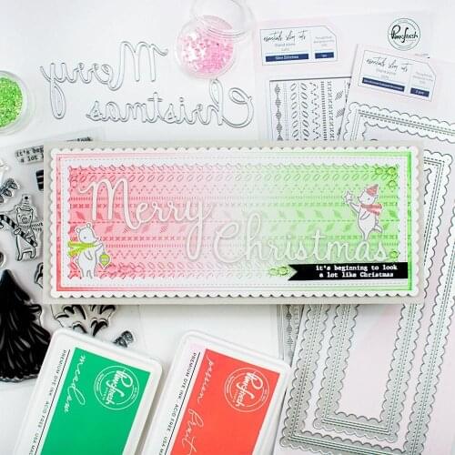 Mmao Crafts Metal Steel Cutting Dies Stitched Scallop Rectangles Stencil For DIY Scrapbooking Paper/photo Cards Embossing Dies