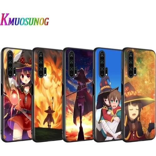 Cartoon Konosuba Megumin for Huawei Honor 9S 9A 9C 30 20 10i 9X Lite 8X 20 10 10i 9 Lite 8C 8A 7C 7A Pro Black Phone Case