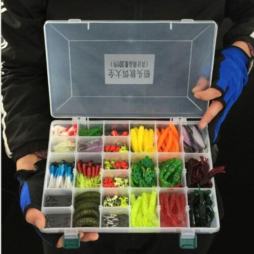 301PCs/Lot Fishing Lure Set Soft Jigging Wobbler Jig Swimbait Silicon Bass Worm Artificial Frog Baits Head Hook Tackle Box Kit