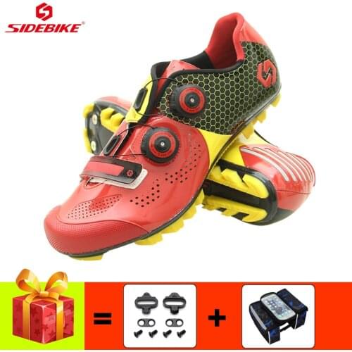 SIDEBIKE mountain bike shoes carbon fiber mtb cycling sneakers ultra-light breathable self-locking spinning bicycle riding shoes