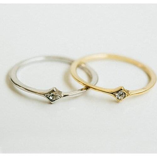 Wholesale 30pcs/lot Minimalist Tiny Crystal Dainty Slim Knuckle Ring Silver Gold Color Rings Charm Women Ladies Wedding Jewelry