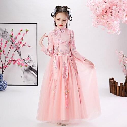 Autumn And wWinter Girls' Hanfu Super Immortal Chinese Style Ancient Costume Long Sleeve Republic Of China Qipao Tang Costume