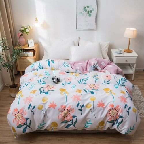 2020 New Flowers Plant Printed Duvet Cover 100% Cotton Bedding Set 150*200cm,160*210cm,180*220cm,200*230cm,220*240cm Quilt Cover