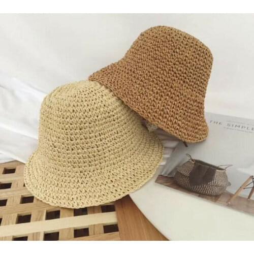 Pudcoco 2019 New Newborn Baby Girl Kids Summer Princess Infant Sun Cap Cotton Bucket Hat Baby Girls Beach Straw Sun Cap 6M-4Y
