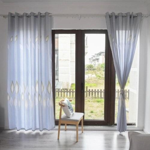 100x270cm Rubber Leaf Wood Grain Window Curtain for Living Room Modern Curtains for Home Bedroom