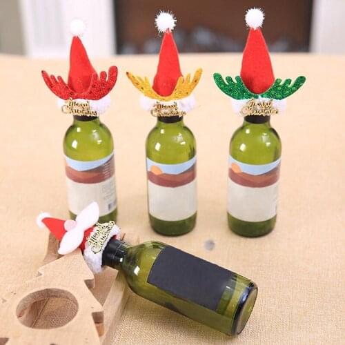 Christmas Wine Bottle Protection Cap Wine Topper Cover Merry Christmas For Home Table Decor Xmas Gift Happy New Year 2021
