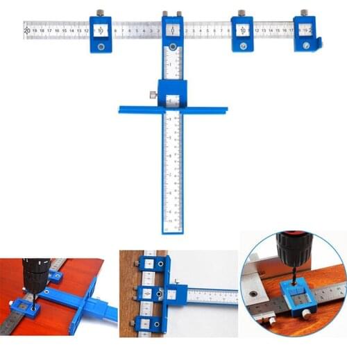 Detachable Hole Punch Jig Tool Center Drill Bit Guide Set Sleeve Cabinet Hardware Locator Wood Drilling Woodworking Tool