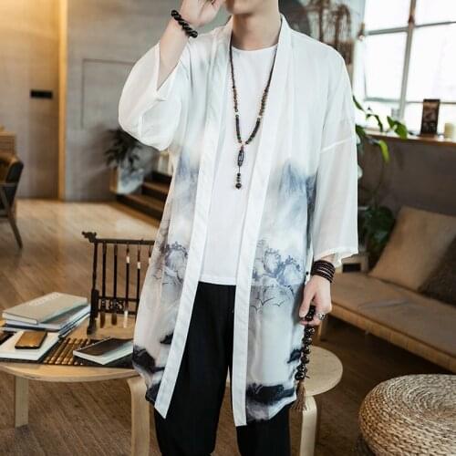 Traditional Chinese Clothing For Men Asian Clothes Kung Fu Shirt Oriental Robe Long Cardigan Chinese Traditional Costum 10610