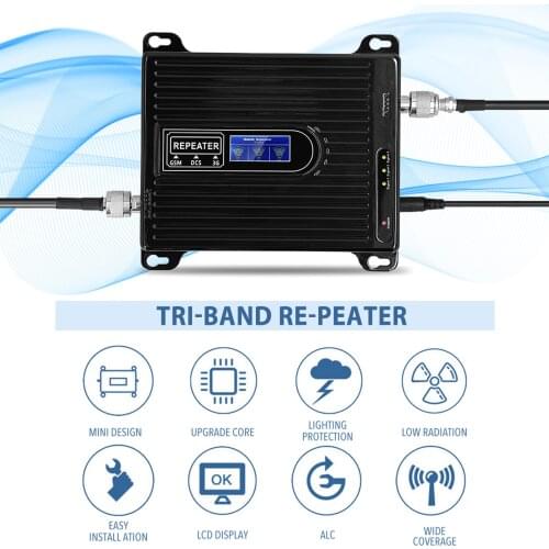 Amplifier Universal Signal Boosters 900/1800/2100 GSM DCS WCDMA 2G/3G/4G LTE Intelligent Repeaters Kit Cellphone Signal Boosters