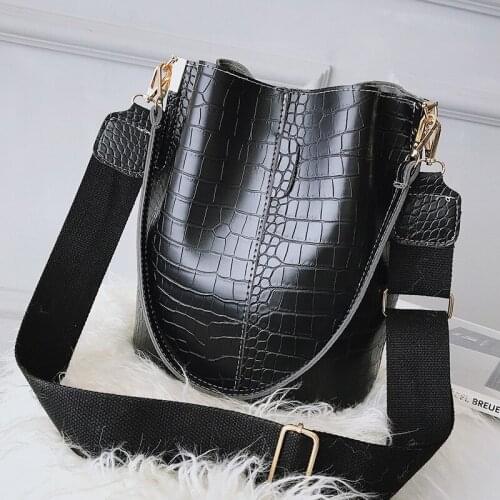 Vintage Alligator Bucket Shoulder bag women purses and handbags PU Leather Bags Fashion Crocodile Womens Totes bolsa feminina