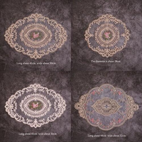 Vintage lace Water soluble embroidery place table mat cloth pad cup mug wedding/party Coaster European Style Lace decor