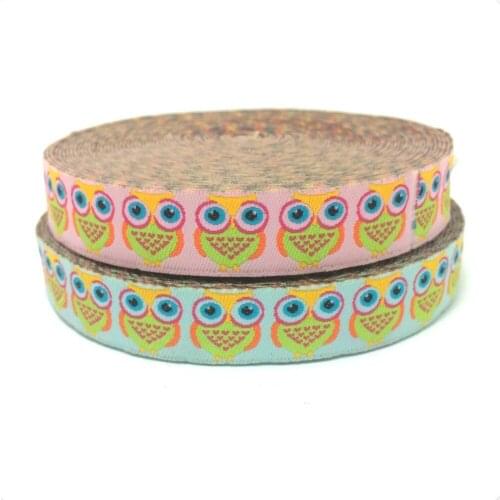 ZERZEEMOOY Cartoon ribbon Zakka handmade accessories laciness ribbon pink owl width 1.6cm length 10yard Jacquard Ribbon