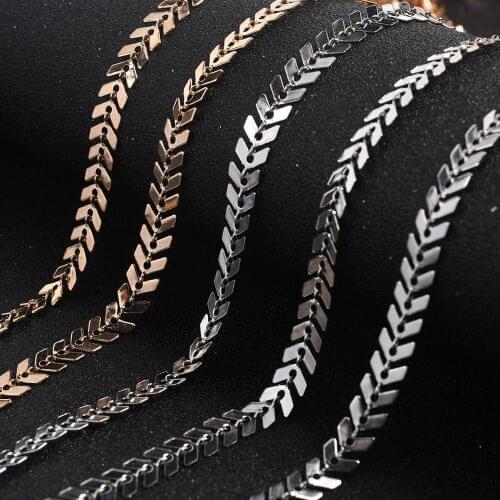 1 Meter 6mm Necklace Bracelet Diy Fishbone Chains For Jewelry Making Supplies Airplane Shape Arrow Choker Chains Accessories
