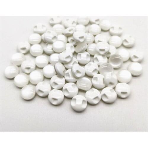 100pcs 10mm Shiny White Pearl Cat Eye Resin Buttons Sewing Doll Dress Shirt Garment Accessory For Scrapbooking Embellishments