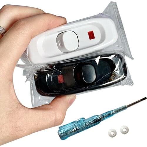 5PCS Button Rocker Switch Bedside Chandelier Fan Control Button Electrician Wiring Switch With Electrometric Pencil 6A 250V