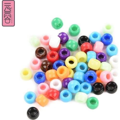 50pcs/pack 7mm Crochet Braids Color Acrylic Round hair beads for braids DIY dreadlock jewelry kids girls women
