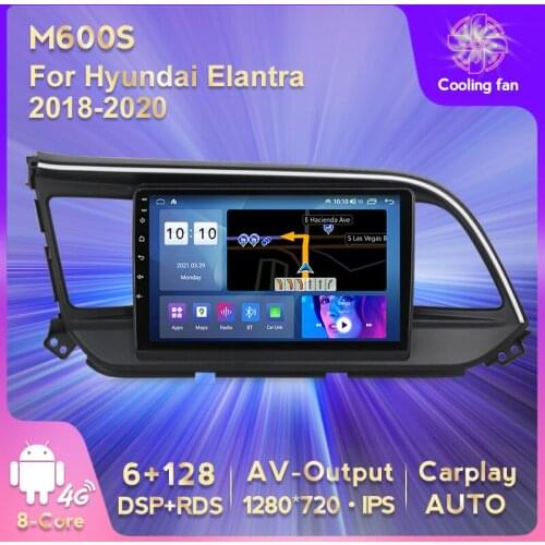 IPS HD 1280*720 Android 11 Car GPS Navigation DVD Multimedia Player for Hyundai Elantra 2018-2020 4G Wifi AV Output Carplay AUTO