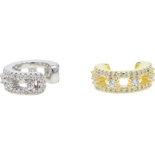 No hole no pierced clip on earring Gold silver color micro pave cz sparking bling women earbone cuff earring 1 piece