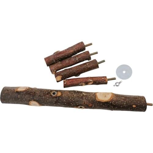 Bird Perch Wood Pole Claw Grinding Stand Birdcage Hanging Swing Chew Toy