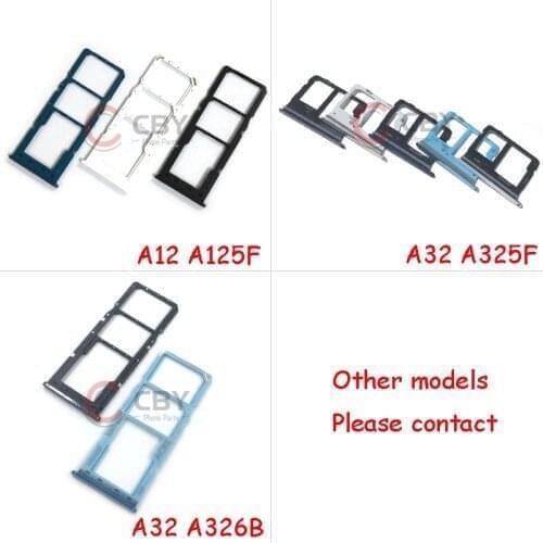 50pcs For Samsung Galaxy A12 A125F A32 A325F A326B Sim Card Reader Holder Sim Card Tray Holder Slot Adapter
