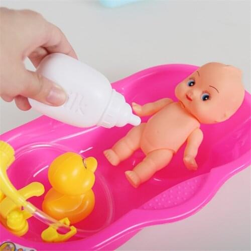 Baby Infant Duck Bathtub Handmade Alive Silicone Baby Bath Doll Accessories Educational Toys for Children Kids