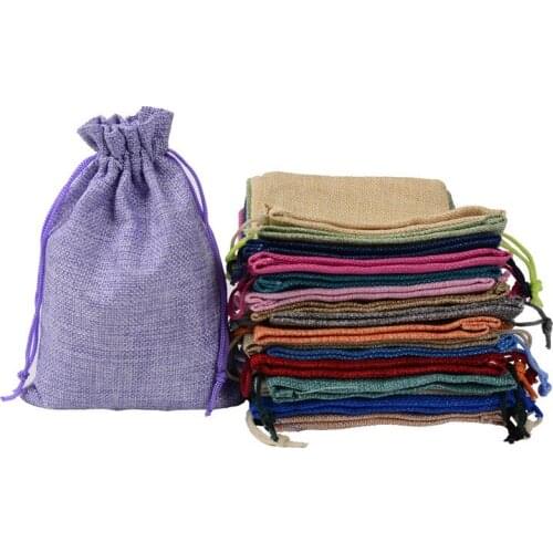 Ferimo 50pcs Retro sack drawstring 13x18cm jewelry handmade soap coffee bags wholesale custom-made