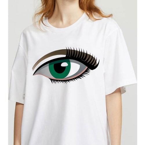 Summer New Style Fashion Harajuku Style Women Tee Shirts Face Sexy Eyebrows Lip Printed t shirt Female Clothes Summer Fashion