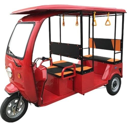 Hot Sale 3 Wheels Electric Tricycle For Adults Vehicle Tourist Passenger Cart Red Color Tuk Tuk Car With Solar Panel