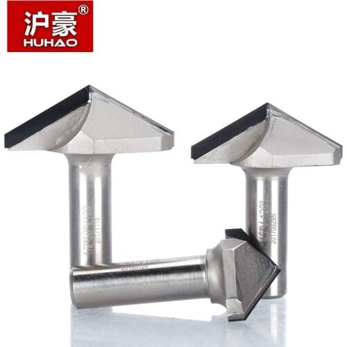 HUHAO 1pc 1/2" Shank Diamond CVD Coating V Type Router Bit For Wood Endmill Woodworking Cutter PCD Router Bit