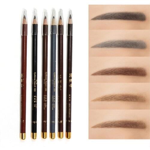 2 Pc Eyebrow Pencil Waterproof And Easy To Color 6 Colors Black Gray Brown Precision Eyebrow Pencil Professional Cosmetic TSLM1