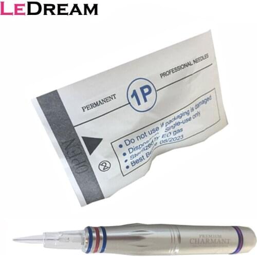 40pcs/lot Disposable Single Use Sterilized 8mm Screw Tattoo Needles Cartridges Tip 1P 1RL For Premium Charmant Permanent Machine