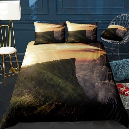 Above The Clouds Quilt Cover Pillowcase 3Piece Comforter Bedding Set With Pillow Case Single Double Duvet Cover Home Decora