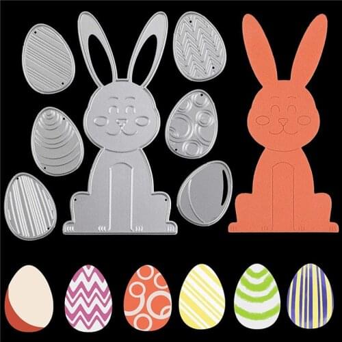 Composite Festival Egg Rabbit Metal Cutting Dies Stamps Dies Scrapbooking Mold Cut DIY Handmade Tools Craft Decoration New 2021