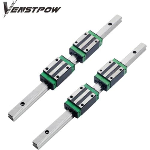 CNC square guide linear rail 2pcs HGR20 linear guide +4pcs HGH20CA HGW20CC Flang Slide Block For CNC Router Engraving