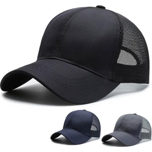 Summer Adult Men Sport Mesh Trucker Hat Hollow Design Unisex Dad hat Men Women Cotton Breathable Baseball Caps