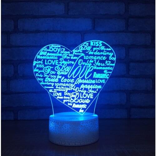 LoveCreative Gifts 3d Desk Lamp Romantic Bedroom Decorative Table Lamps Valentines Day Gifts Small Night Lights