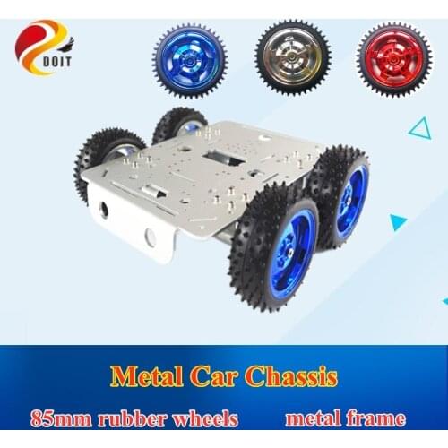 Silver C300 4WD Metal Car Chassis with Aluminum Alloy Chassis/Frame with Robotic Arm Interface Holes for Modification DIY RC Toy
