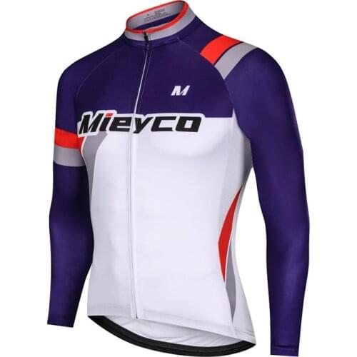 Mieyco Cycling Jersey Pro Team Mens Road Bike Tops Wear Long Sleeve Reflective Stripe Jacket Customized MTB Jersey Ciclismo
