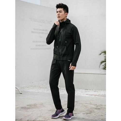 Men Sweat Sports Running Jacket Sportswear Sauna Running Training Fitness Exercise Gym Jacket Long Sleeve Outwork Clothes