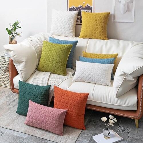 Soft Velvet Embroidery Cushion Cover White Yellow Blue Pillow Cover Bedroom Sofa Decoration Pillow Cases 30x50cm/45x45cm