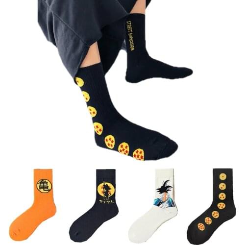 Mens Personality Creative Cartoon Funny Socks Harajuku Japanese Anime Fashion Autumn Winter Cotton Happy Socks