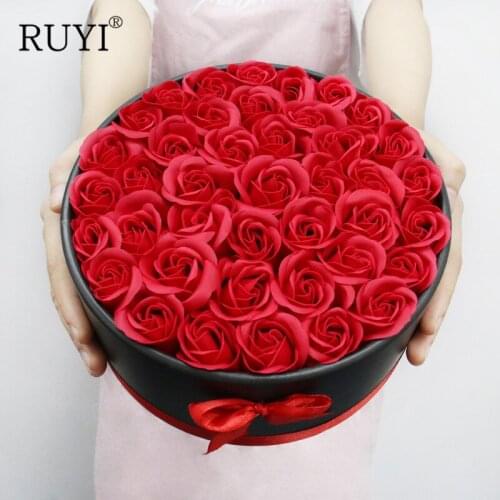 New Round Plain Flower Gifts Box Eternal Flower DIY Handmade Wedding Valentines Day Birthday Christmas Gifts Box Decoration