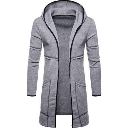 New Mens Cardigan Hooded Long Cloak Cape Coat Loose Casual Slim Fit Jacket