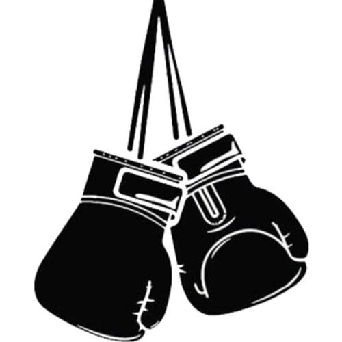 Car Sticker Personalized Boxing Gloves Funny PVC Car Decoration Sticker Creative Waterproof Cover Scratch Black/White, 15cm*10cm