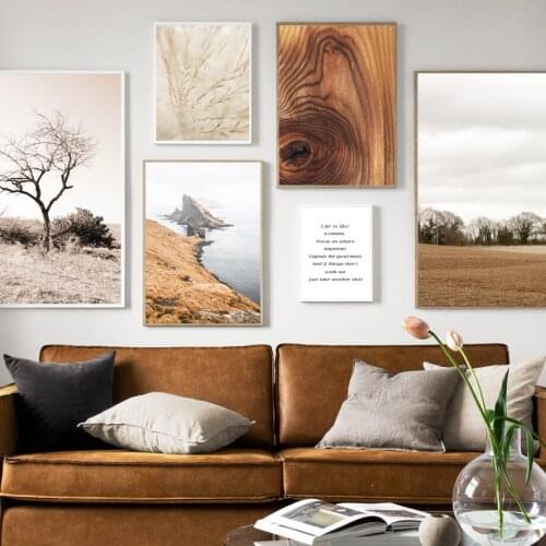 Autumn Grass Reed Lion Forest Lake Quotes Wall Art Canvas Painting Nordic Posters And Prints Wall Pictures For Living Room Decor
