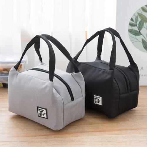 Portable Zipper Lunch Bags 2021 New Waterproof Hand-carried Lunch Box Bag Oxford Cloth Aluminum Foil Insulation Bag with Rice