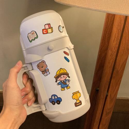 1000ml Portable Thermos Bottle Student DIY Thermal Mug Travel Large Capacity Thermos Girls Lovely Thermo Mug Outdoor Thermos Pot