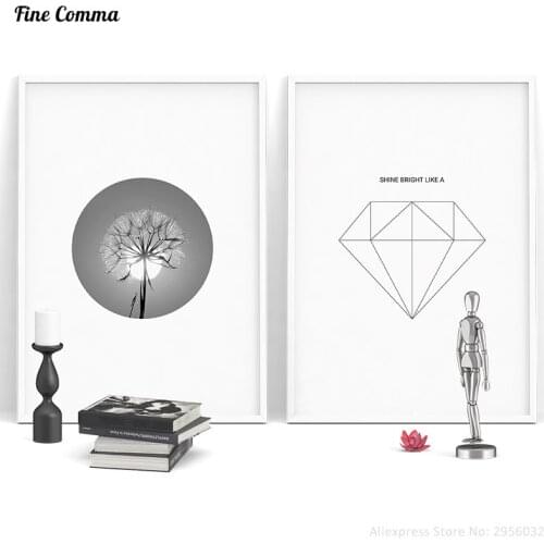 Scandinavian Decor Shine Like a Diamond Dandelion Nordic Posters and Prints Wall Picture for Living Room Wall Art Canvas Print
