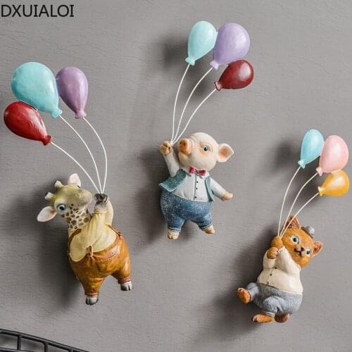 Simple simulation cute animal wall decoration housewarming gift resin crafts living room TV cabinet background wall decoration