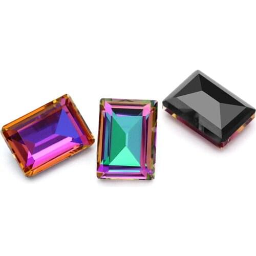 Rectangle Super Stylish Crystal Rhinestones for Clothes Jewelry Christmas Decoration 3 Sizes Pointback K9 Glass Crystal Strass